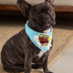 Funny Monster Dog Designs_French Bulldog Wearing Pet Bandana