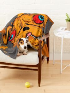 Funny Monster Dog Design_pet-blanket